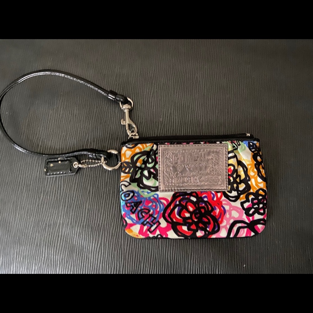 Coach limited edition floral wristlet
